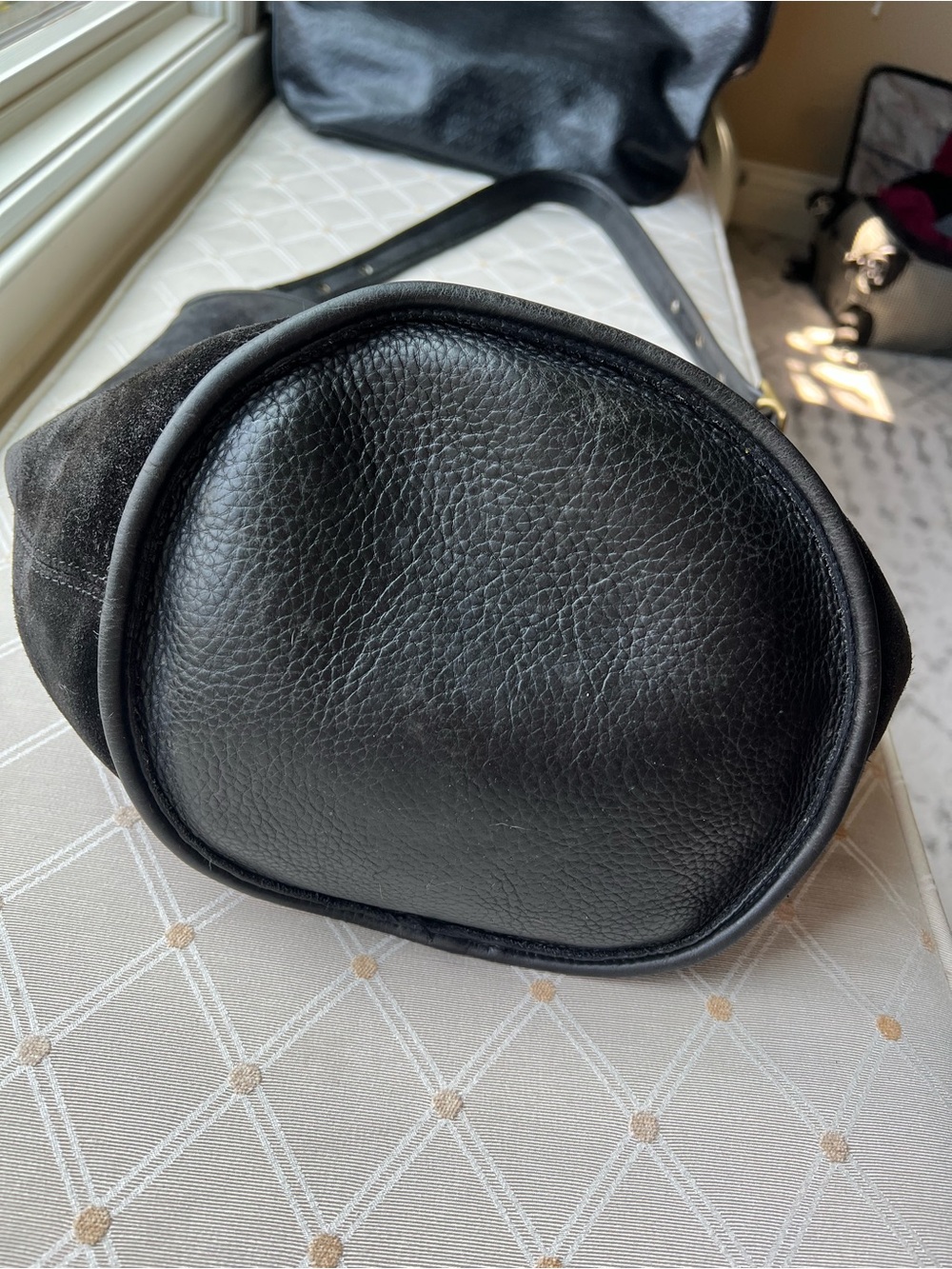 COACH Vintage Berkely Duffle Sac 9010 Black Leather & Suede Ruff Out XL - Picture 5 of 15